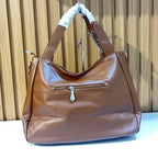 Brown Textured Shoulder Handbag with Crossbody Strap