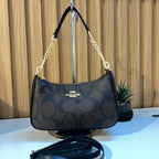 Signature Monogram shoulder bag sand taupe colour women Pakistan - Meraki by Emaan