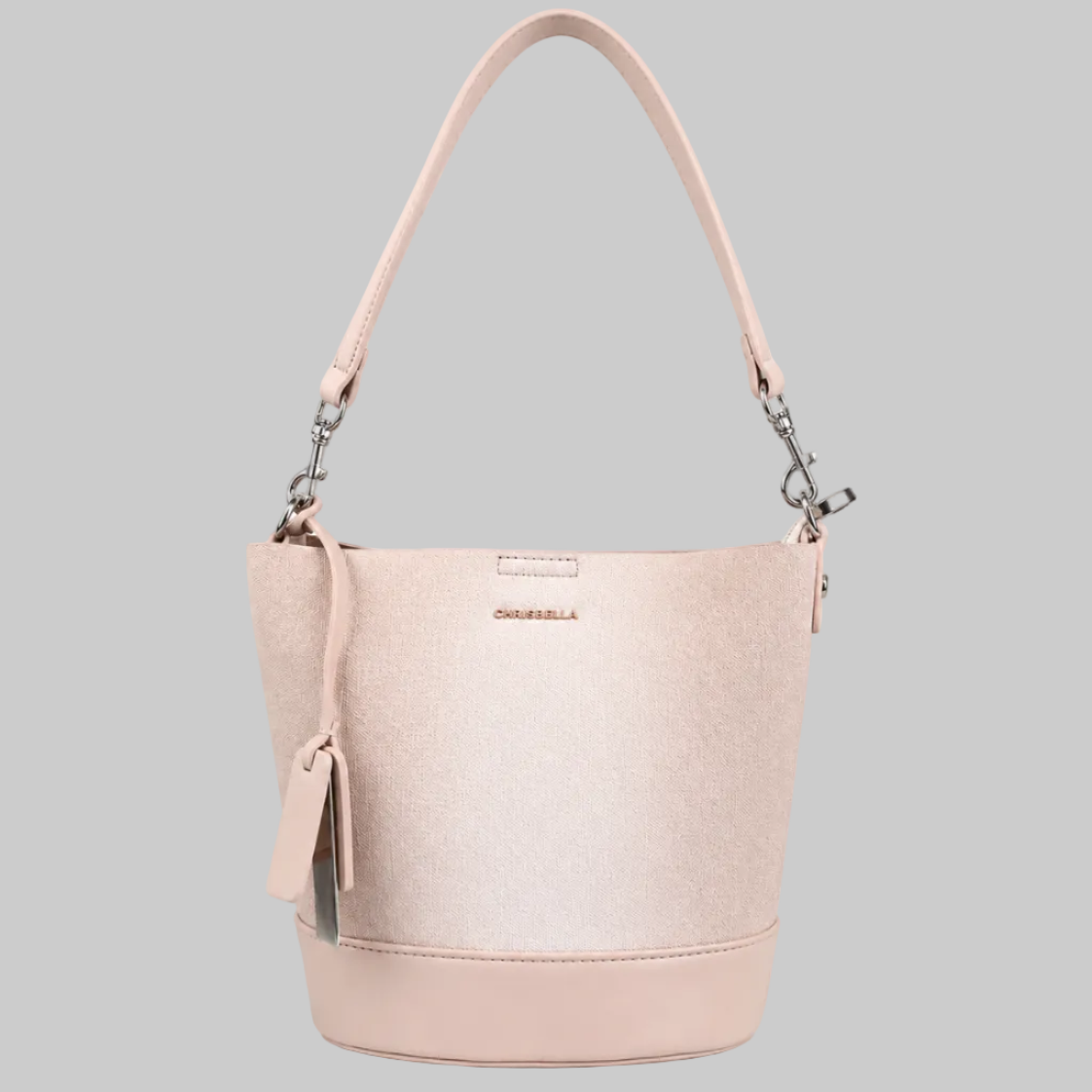 Chrisbella Canvas Bucket Bag with Leather Base & Detachable Strap for Women in Pakistan