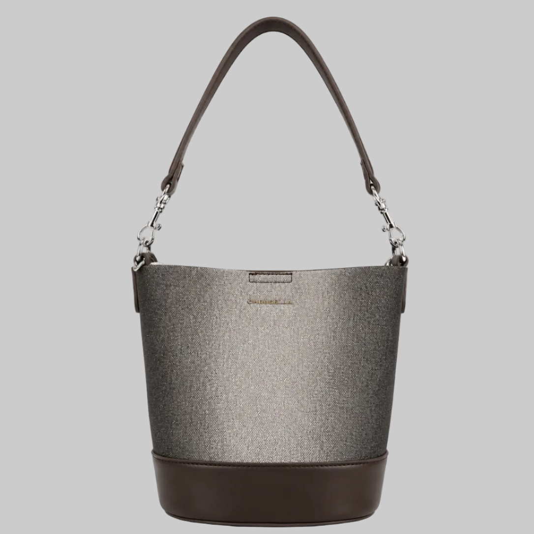 Chrisbella Canvas Bucket Bag with Leather Base & Detachable Strap for Women in Pakistan