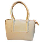 Cream Structured Tote Handbag – Dual Handle & Crossbody Strap by Meraki by Emaan Pakistan - Front view