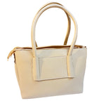 Cream Structured Tote Handbag – Dual Handle & Crossbody Strap by Meraki by Emaan Pakistan - Side view