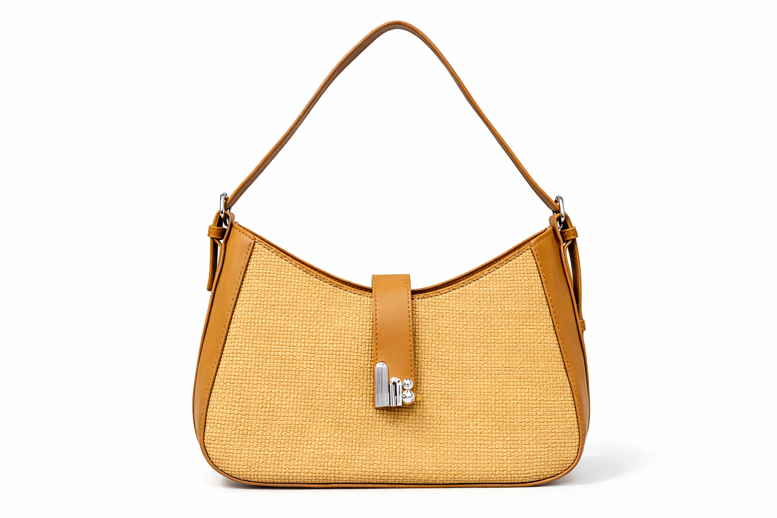 Elegant textured shoulder bag women yellow Pakistan Meraki by Emaan