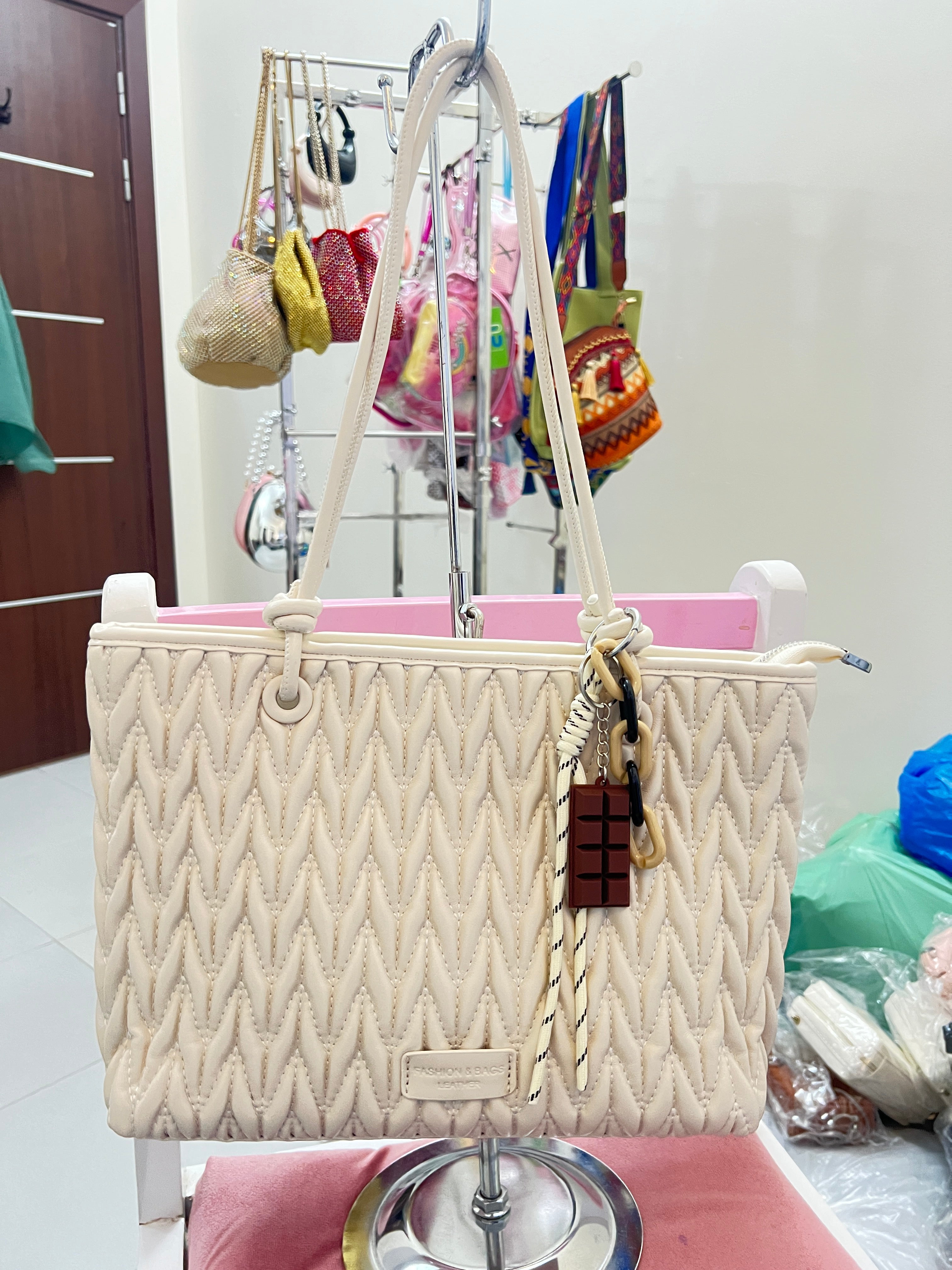 Chevron Quilted Tote Bag for Women – Available in 4 Colours | Pakistan