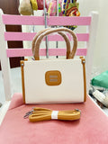 Structured Ribbed Tote Bag with Logo Patch & Detachable Strap for Women in Pakistan