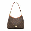 KF Monogram Hobo Shoulder Bag with Tan Leather Trim & Gold Hardware for Women in Pakistan