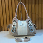 Classic Textured Top Handle Handbag for Women