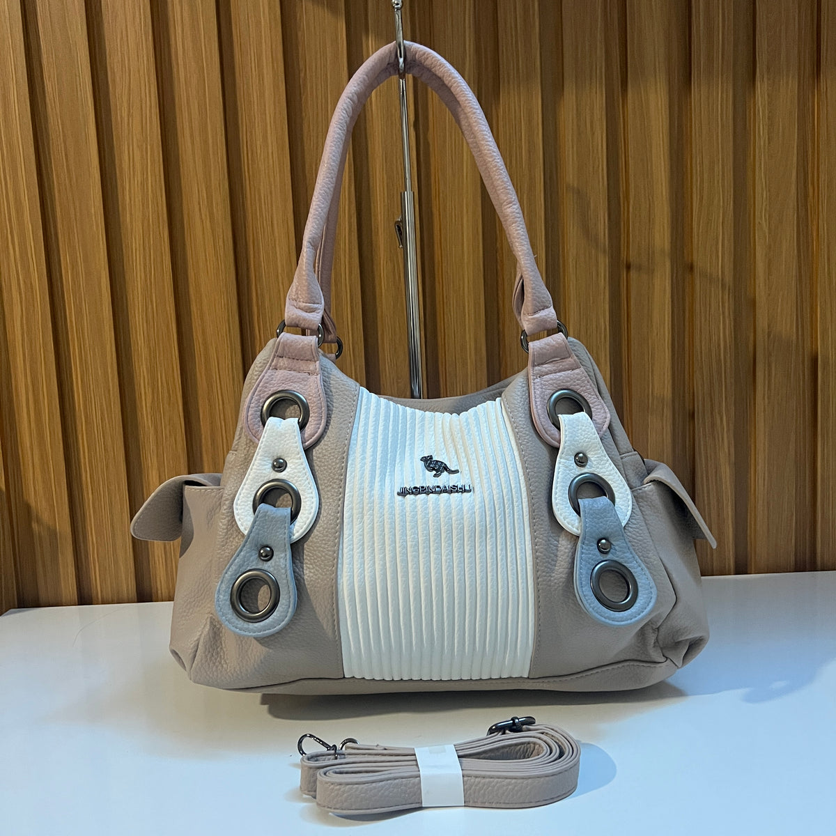Classic Textured Top Handle Handbag for Women