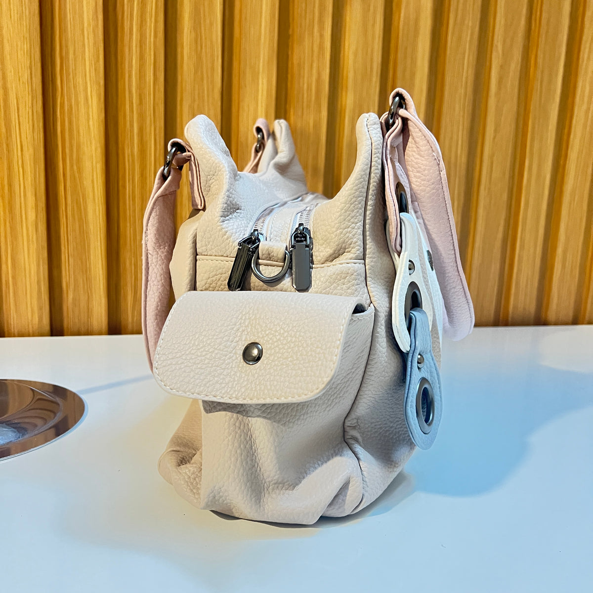 Classic Textured Top Handle Handbag for Women