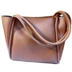 Ladies Tan Tote Shoulder Bag – Spacious Everyday Bag by Meraki by Emaan Pakistan - Front view